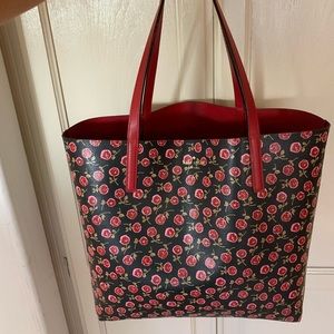 Red/floral reversible Kate Spade Tote